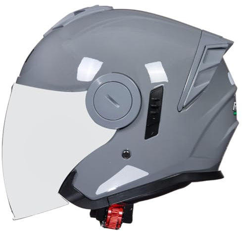 Motorradhelmbezug Herausnehmbares Innenfutter Ganzjahres Motocross Versilbert Spiegel Open-Face Helme für Motorradhelm Aufkleber Herren Jungen 3/4 Helm EUR ABS