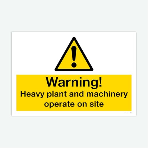 Warning! Heavy Plant and Machinery Sign | 600 x 400mm | Health & Safety | Building Site | Warning | Construction Site | Caution | Danger | Signage | Traffic | Vehicles