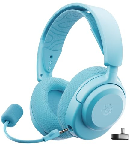 SteelSeries Arctis Nova 3P Wireless gamingheadset för flera plattformar – Mobil appkontroll – 40 timmars batteritid – Magnetiska drivenheter i neodym – 2.4GHz/Bluetooth – PS5, PS4, PC, Switch -Aqua