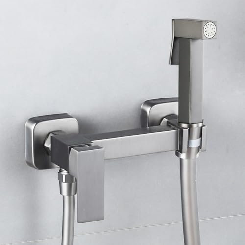 Adjustable Water Pressure Bidet Kit, Gentle and Powerful Spray Options, Chrome Finish (Gray)