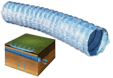 Flexibles, gewelltes französisches Abflussrohr, Vliesstoff mit Stahldraht, Gartenschlauch für Rasen- und Gehweg, 15 cm, 40 m