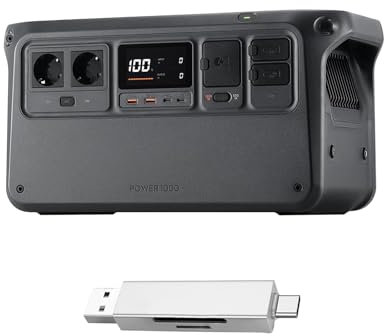 DJI Power 1000 Portable Power Station, 1024Wh LFP (LiFePO4) Battery, 70-Minute Fast Charging, 2200W Stable Output, Power Generator for Home, Camping & RVs, Off-grid, Power Outage, bundle