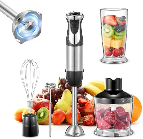 Licuadora de inmersión manual 5 en 1, Reemix 1000 W, Negro