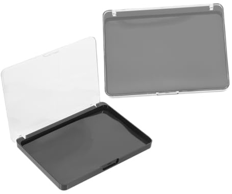 Mikinona Paleta Vacía para Maquillaje Magnética de Plástico Negro, 2 Piezas, Almacenamiento Multifuncional Adecuado para DIY y Viaje