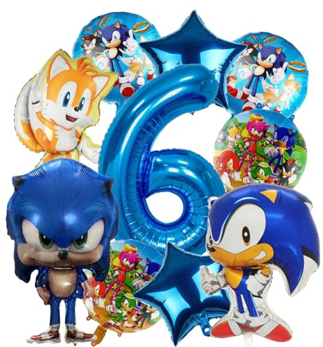 10pcs Deko Geburtstag Kinder, Luftballons Alufolie Kindergeburtstag Deko, 6 Jahre Luftballons Geschenk für Jungen und Mädchen