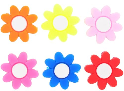 NOLITOY Ammortizzatore Antivibrante in Silicone per Racchetta da Tennis, Set da 6 Pezzi a Forma di Fiore Multicolore, Accessorio Smorzatore Vibrazioni per Giocatori Colore Colore Casuale