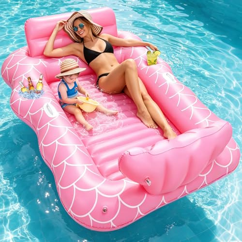 JONRRYIN Luftmatratze Pool Große, Wasser Hängematte Luftmatratze, Tanning Pool Erwachsene, Aufblasbarer Sonnenpool, Aufblasbare Wasserhängematte Pool für Sommer Poolpartys