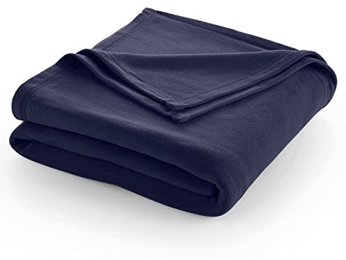 King Size Fleece Blanket | Comfy Supersoft Fleece Blanket – All-Season Light Weight Throw Blanket | Luxuriously Soft | Throw Blanket for Couch and Sofa | Machine Wash | Navy