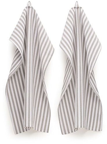 FILU Geschirrhandtücher 4er Pack Grau/Weiß gestreift (Farbe und Design wählbar) 45 x 70 cm - hochwertige Küchenhandtücher/Geschirrtücher aus 100% Baumwolle