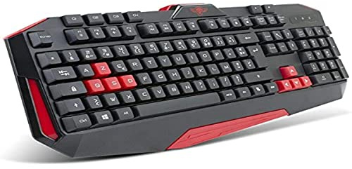Spirit of Gamer - Pro K3 Gamer Clavier Italien QWERTY Gaming et Bureau - Rouge et Noir - 26 Touches Anti-ghosting - 4 Touches macros et Touches de Jeu programmables - PC / PS4 / Xbox One