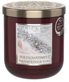 HEART & HOME - Duftkerze auf Basis von natürlichem Sojawachs für zu Hause - kleines Glas pur verzaubert - Brenndauer 30h - Geschenk, Dekoration und Duft für Zuhause - Glas