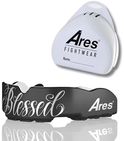 Ares Fightwear® Slim Fit paradenti da boxe con custodia per sport da combattimento, MMA e atleti | Massima protezione dentale grazie alla vestibilità ottimale | Mouthguard professionale per uomo e