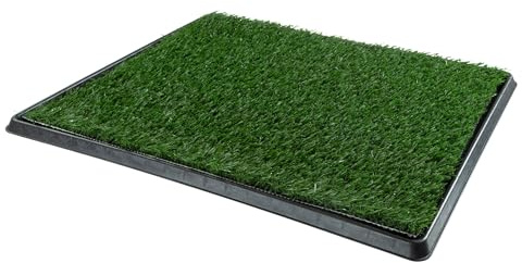 PETMAKER Artificial Grass Puppy Pee Pad with Tray, Reusable Dog Potty Training Mat for Indoor & Outdoor Use, Easy Clean Artificial Turf Surface for Dogs and Small Pets, Fake Grass Potty