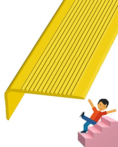 Winkelprofil Treppenkantenprofil Anti-Rutsch Treppenkante Selbstklebend Treppen-Kantenprofil Winkel-Schutzprofil PVC Kunststoff Anti Rutsch Treppe, Eckschutzprofil, Antirutsch-Profil,Breite 3 X 7 Cm (