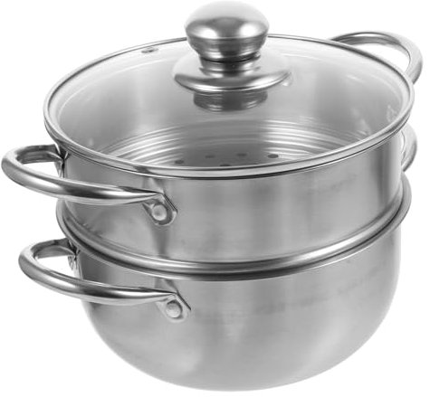 DOITOOL Rustproof Home Stockpot Stainless Steel Soup Pot Milk Kettle Cooking Home Steam Pot Steel Cookware Random Style