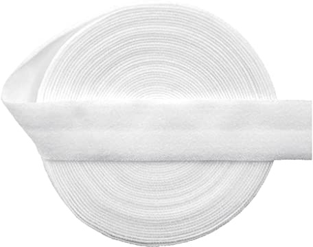 Dickly 10m Schrägband Gummiband Falzband Falzgummi, 20mm, Nähbindegummi, Weiß