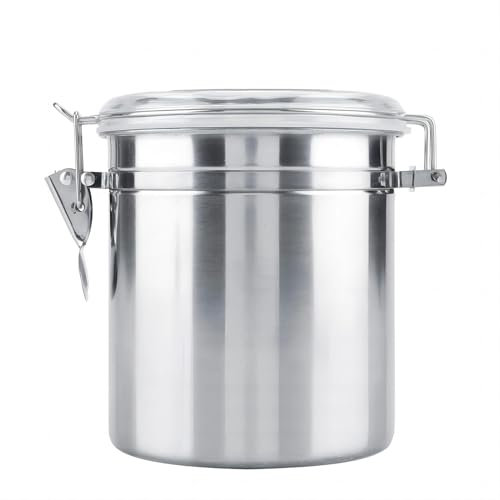 VIFERR Pot De Stockage des Aliments, Récipient à Café en Acier Inoxydable, Boîte De Stockage Scellée sous Vide pour Le Sucre, Le Thé, Les Grains Et Les épices(1450ML)