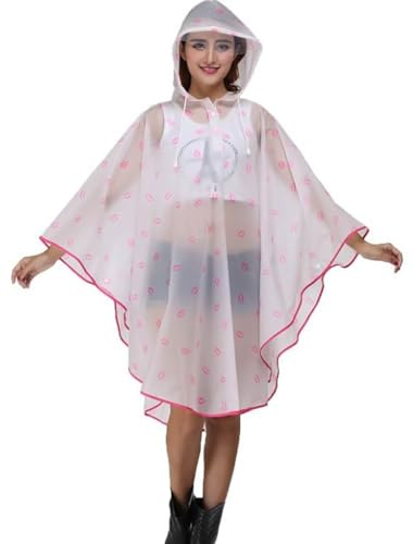 Ceestyle Raincoat Cape de Pluie Femme Portable EVA Manteau Imperméable Poncho à Capuche Moto/vélo Bâche Environnement pour Voyage/Camping/Randonnée/Vacances