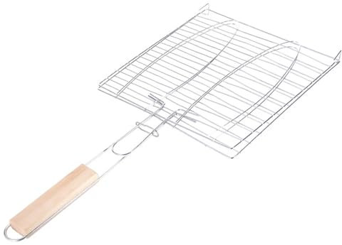 QSCTYG BBQ Grill Net Clamp Klassische Fisch-förmigen Langen Griff Praktische Fisch Braten Halterung Outdoor Grill Hause BBQ Grill Zubehör