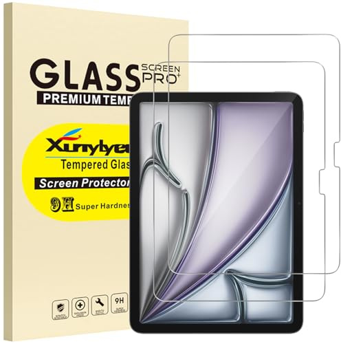 XunyLyee 2 Piezas, Protector Pantalla para iPad Air 11 Pulgadas | iPad Air 11 M4 2026/ M3 2025/ M2 2024 Cristal Vidrio Templado Film Fácil instalación sin burbujas