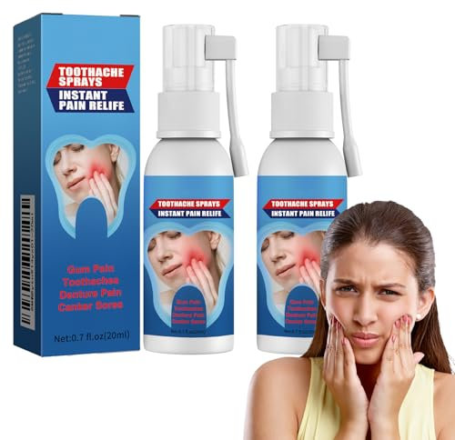 2 Pezzo Rapido Rilievo Dentale Spray, Gomma Da Denti Painkiller Cura Orale, Allevia Dolore Gonfiore Carie