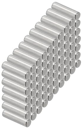 PATIKIL Perno di Posizionamento in 304 Acciaio Inox 2,5x8mm 100pz | Spina Centraggio Perni Metallo Cilindrica per Mensole Elementi per Posizione Componenti Fissaggio Mobili