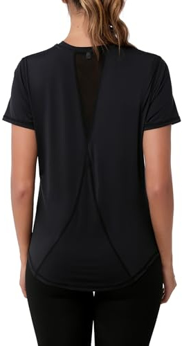 Gyabnw Camiseta Deportiva para Mujer Manga Corta Cuello en V Camisa Holgada Transpirable de Secado Rápido Top de Yoga Gimnasio