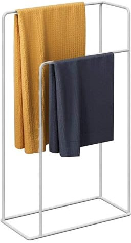Porte-Serviettes sur Pied, Organisateur de salon à 2 niveaux for serviettes de salon, linge, adapté au couloir de la chambre à coucher, peut être facilement déplacé vers n'importe quel endroit de la m