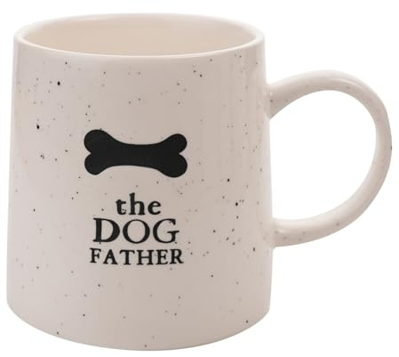 Widdle Gifts Dog Dad Stoneware Mug with Black Bone Print Design 1080