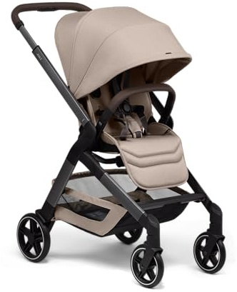 Joolz Hub2 Kompakter Kinderwagen – Leichter & Wendiger City-Buggy | ab Geburt bis 22kg, Einhand-Faltung, Ergonomischer wendbarer Sitz mit flacher Liegeposition für Neugeborene, Sandy Taupe