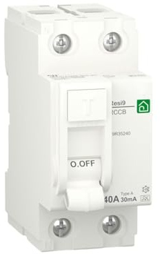 Rasmacor | Diferencial R9R35240 | Interruptor Diferencial 2P 40A 30MA -A-Clase A | RCCB - Resi 9| 230V - Type A - 50/60 Hz | Sensibildad 30MA | Norma EN/IEC 61008-2-1 CE | Alta fiabilidad