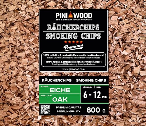 PINI 800 g de copeaux de fumage en chêne 6-12 mm Copeaux de fumage