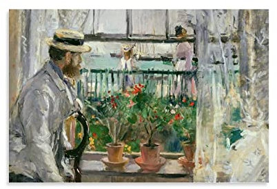 HSYIFF Bild Auf Leinwand Senza Cornice 50 * 70cm Berthe Morisot Eugene Manet sull'Isola di Wight Retro Canvas Wall Art Soggiorno Poster Camera da letto Decor Painting