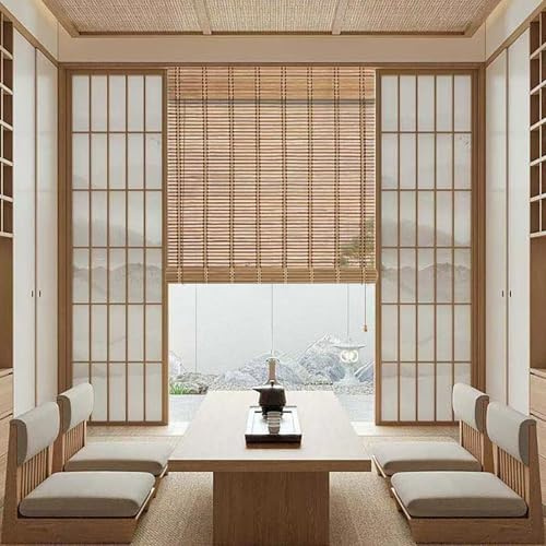 Tapparella Bamboo Da Esterno 90x200 per Interni, Protezione Solare e della Privacy per Porte e Finestre Cortina di Bamboo per Balcone
