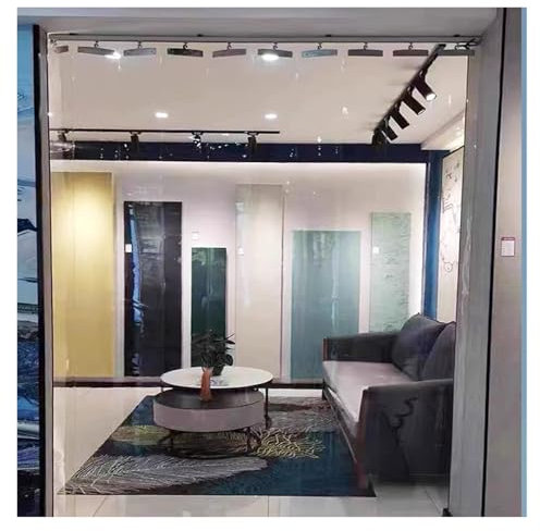 Tenda impermeabile per porta scorrevole, 1,95 x 2 m, pieghevole, per magazzini, privacy, design pushpull durevole per un facile accesso, ideale per uso interno ed esterno