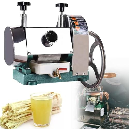 BOOZXCV Stainless Steel Commercial Juicer Machine Sugar Cane Press Juice Machine Manual Squeezer Mill 50Kg/H 2.48inch Feed Port 3 Steel Rollers,for Fruit shops,Cold drink shops,Schools