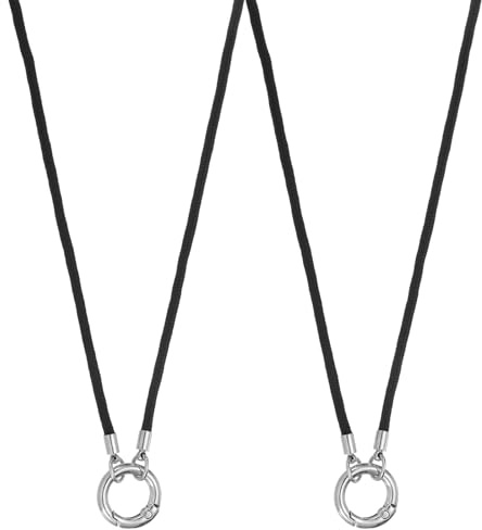 sourcing map Porta occhiali da vista, anello per collana, anti-smarrimento, per occhiali da sole, catena per occhiali da vista, morbido e portatile, con anello in lega, per donne e uomini, Nero , S