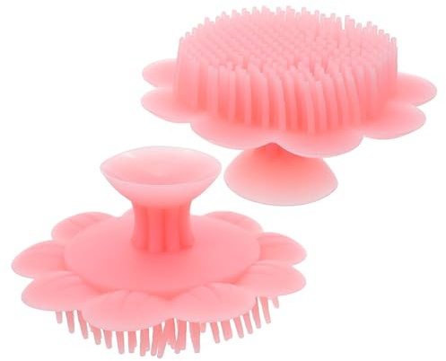 ARTSEWPLY 2pcs Hair Brush Silicone Scalp Massager Soft Newborn Shampoo Brush Double-Sided Gentle Exfoliating Bath Scrubber for Hair Cap Relief