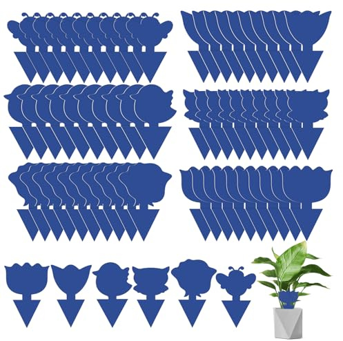 WD&CD 60Pcs Pièges à Insectes Bleu, Anti Moucherons Interieur, Piege a Mouche pour les plantes sur le balcon ou dans le jardin