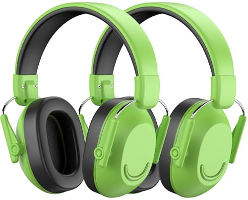 Link Dream Casque Anti Bruit Enfant, Casque Anti-bruit Enfant Pour Âge 3-16 Ans, SNR 30dB Casque Antibruit Bebe Facilement Réglable Pliable Pour l’Autisme, Feux d’Artifice, Concert, Vert, 2 Pièces