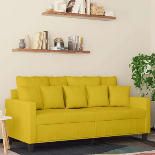 Frdhee Couchgarnitur Ecke Sofa Polstersofa,2 Sitzer Sofa Gelb 140 cm Samt,Couch Für Wohnzimmer Schlafzimmer,Schnell Zu Montieren,Vielseitig Einsetzbar