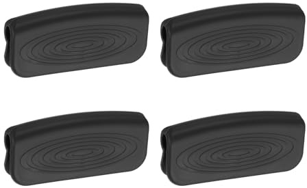 QUARKZMAN 4 Pezzi Maniglie Assistenza In Silicone Per Pentole Nero | Per Cucina Pentole Padelle Utensili Da Cucina, Coperchio Maniglia Padella Presine, Resistente Al Calore, Antiscivolo