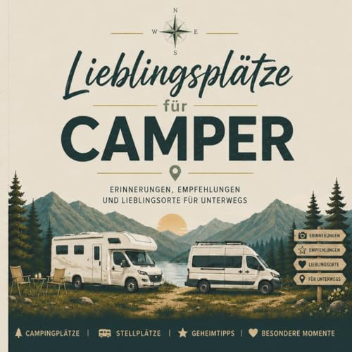 Lieblingsplätze für Camper - Mein Camper Erinnerungsbuch: Meine schönsten Campingplätze, Lieblingsorte, Geheimtipps und unvergesslichen Abenteuer