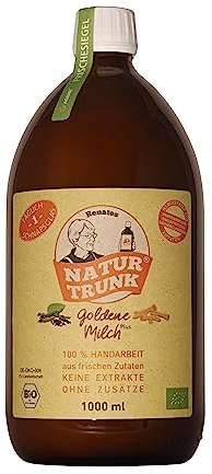 Jetzt 1 Liter! OHNE Konservierungsstoffe! Renates NaturTrunk N° 2 Goldene Milch Plus 700ml Glasflasche DE-ÖKO-006