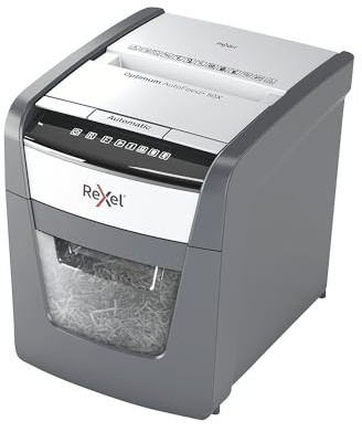Rexel 2020050XCH - Destructora de Papel Automática CH Optimum AutoFeed+ 50X, 50 Hojas, Nivel de Seguridad P4, Corte de Partículas, para Casa y Oficina en Casa, Papelera de 20 Litros