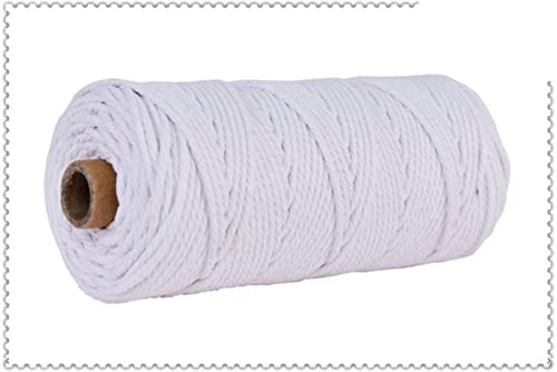 100M/Rolle 3mm 100% farbige Makramee-Baumwollschnur Bunte Schnur Schnur Schnur Baumwollseil Bastelschnur für Strickschnur Heimtextilien-3mm Weiß