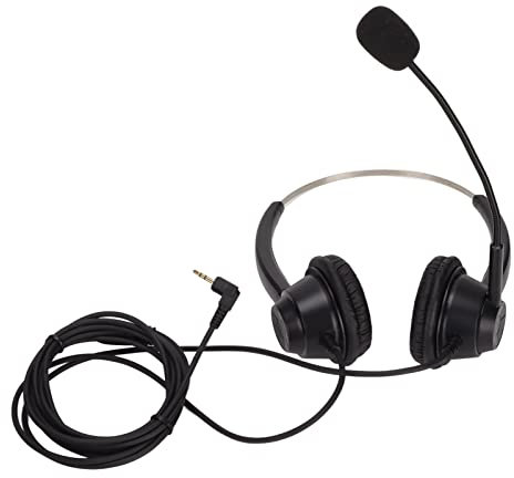 H360D 2,5 Mm Telefonheadset, Brusreducering Bekväma Binaural Trådbundna Affärshörlurar med Mikrofon, för Callcenter, Kundtjänst, Konferenssamtal