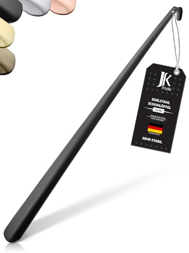 JK Trade® 72 cm stabilt skosked i rostfritt stål | skoodlare i rostfritt stål långt att stå | snabb och ryggvänlig | perfekt längd och bredd | skohorn | affärshängbar