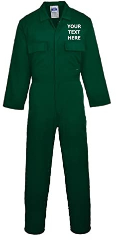 Personalised Boiler Suit Jumpsuit - Men's Navy Blue Workwear with Text Printed