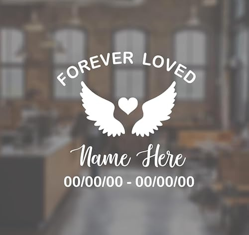 Forever Loved in Loving Memory Personalized Decal Sticker/Vinyl Custom Car Decal/Remembrance Sticker (6x6)